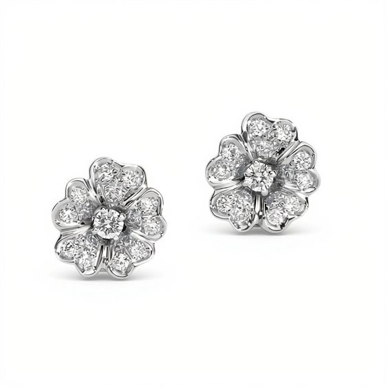 Orecchini Leo Pizzo Donna Fiori in Oro Diamante 0.38 Ct 154398 - 154398